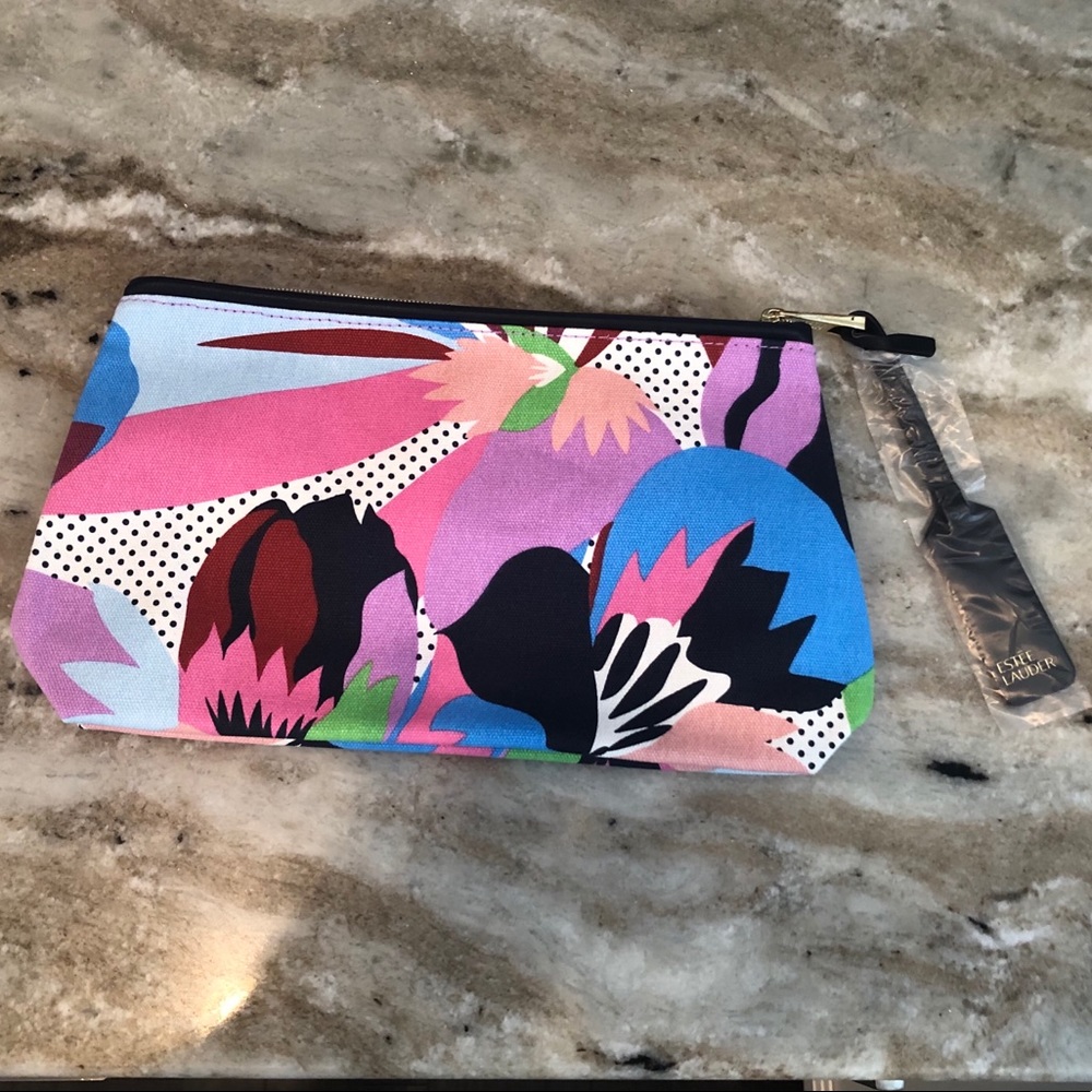 NWT - Estée Lauder Flower Print Makeup Bag